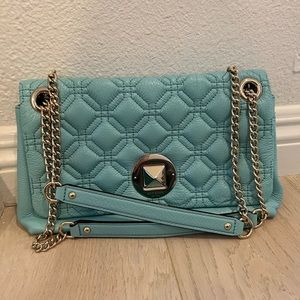 Kate Spade quilted turquoise flap chain bag